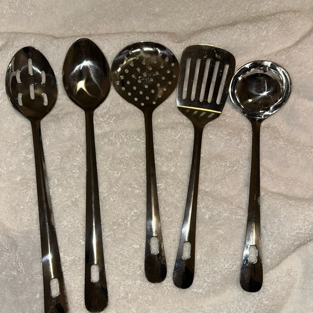 5 pack stainless steel steel spoons and utensils for dinnerware for rice salad